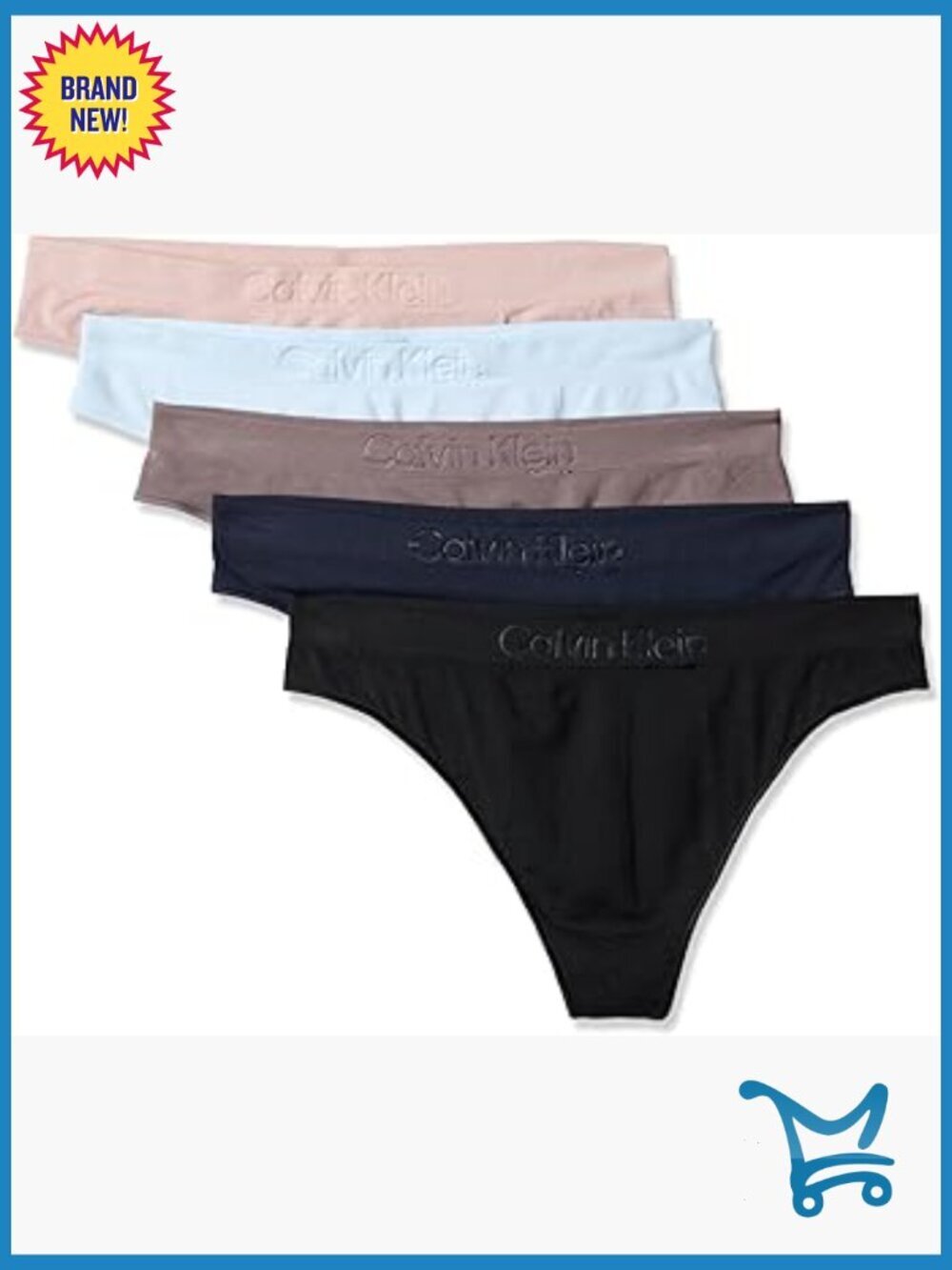 Seamless Thong Panties 5-Pack Mid Rise Stretch